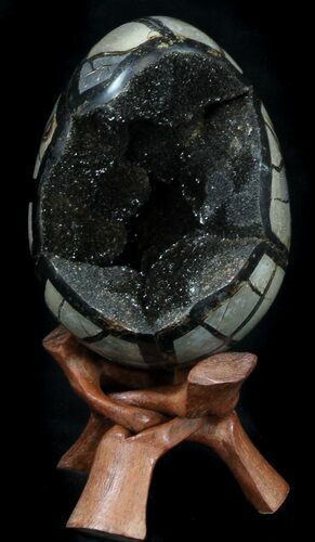 Septarian Dragon Egg Geode - Crystal Filled #37359